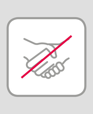 avoid shaking hands and touching when greeting